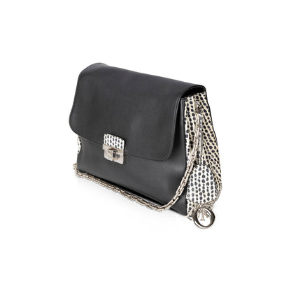 Christian Dior Large Python-Trimmed Diorling Bag