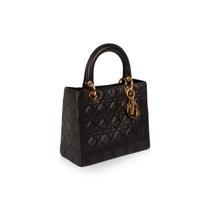 Christian Dior Medium Cannage Lambskin Lady Dior Bag