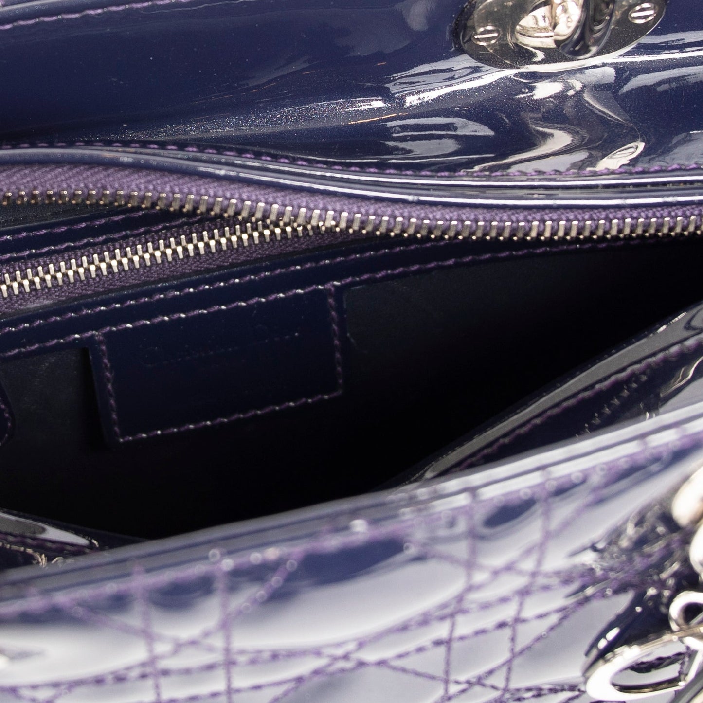 Christian Dior Medium Patent Leather Lady Dior Bag
