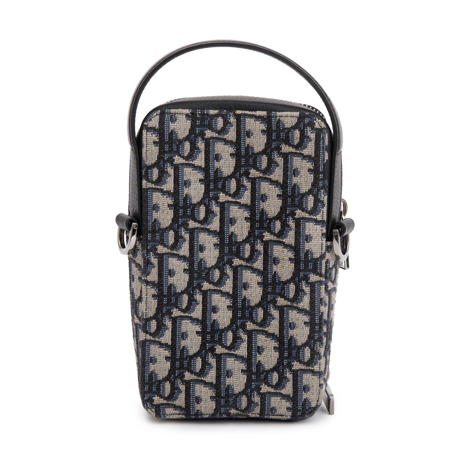 Christian Dior Men 2022 Beige & Black Oblique Jacquard Micro Rider Crossbody Pouch