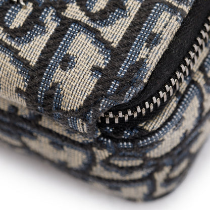 Christian Dior Men 2022 Beige & Black Oblique Jacquard Micro Rider Crossbody Pouch