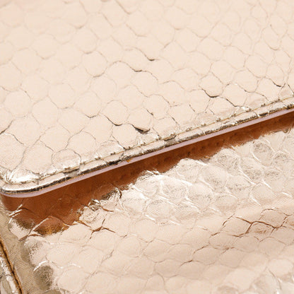 Christian Dior Metallic Gold Python Miss Dior Promenade Wallet on Chain