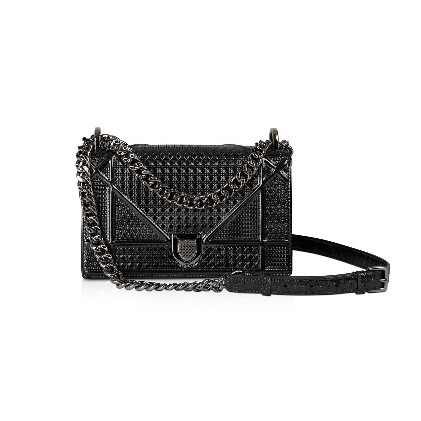 Christian Dior Metallic Microcannage Diorama Chain Bag