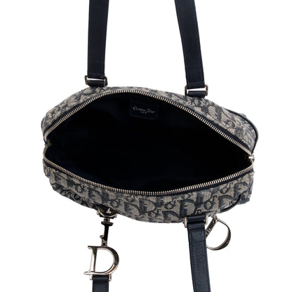 Christian Dior Navy Diorissimo Logo Charms Boston Bag
