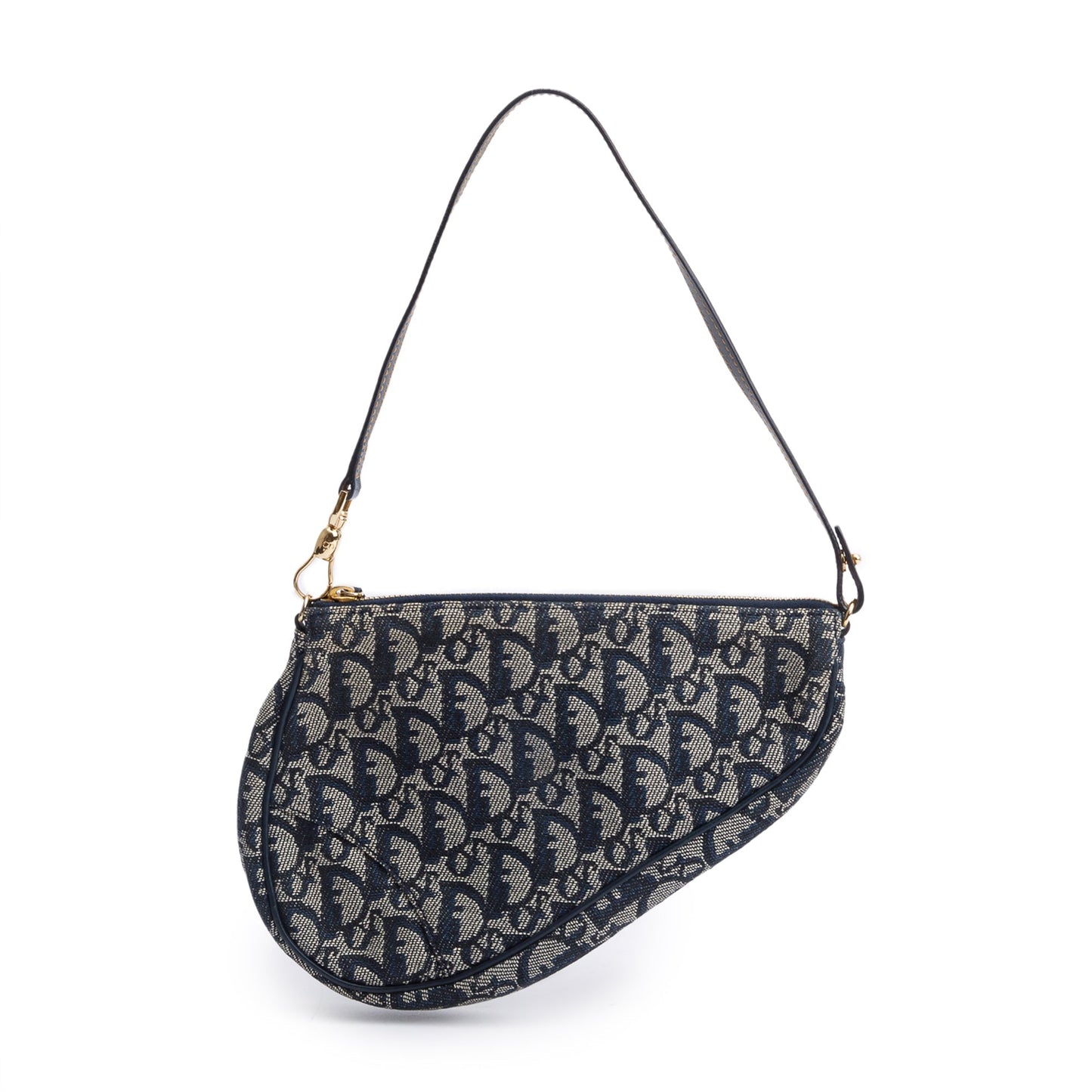 Christian Dior Navy Diorissimo Saddle Pochette