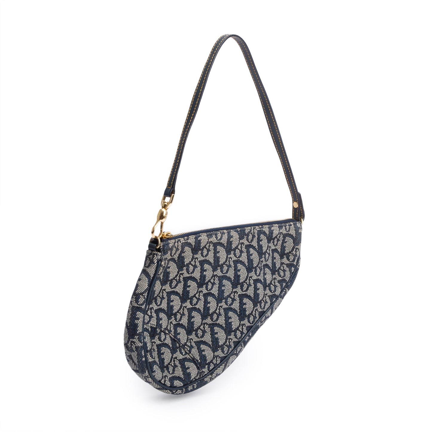 Christian Dior Navy Diorissimo Saddle Pochette