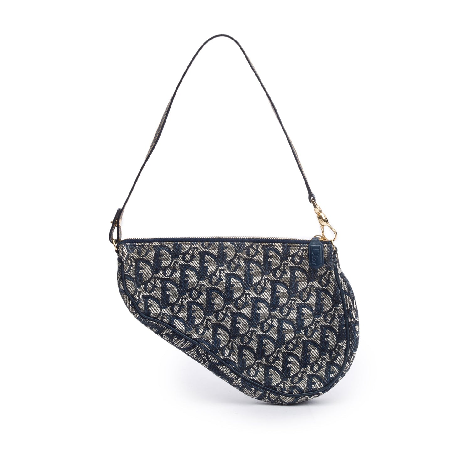 Christian Dior Navy Diorissimo Saddle Pochette