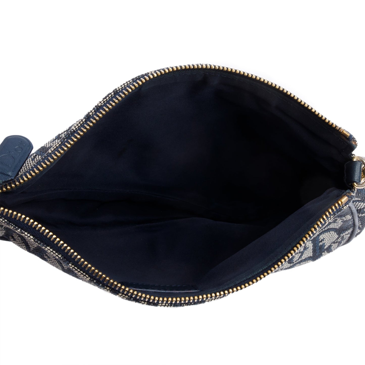 Christian Dior Navy Diorissimo Saddle Pochette