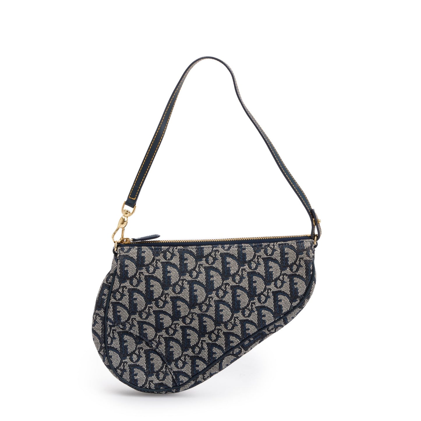 Christian Dior Navy Diorissimo Saddle Pochette