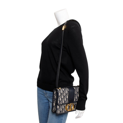 Christian Dior Navy Oblique 30 Montaigne Bag