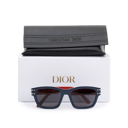 Christian Dior Navy/Red Acetate DiorSignature S3U Square Sunglasses