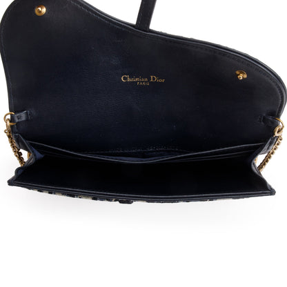 Christian Dior Oblique Long Saddle Wallet on Chain