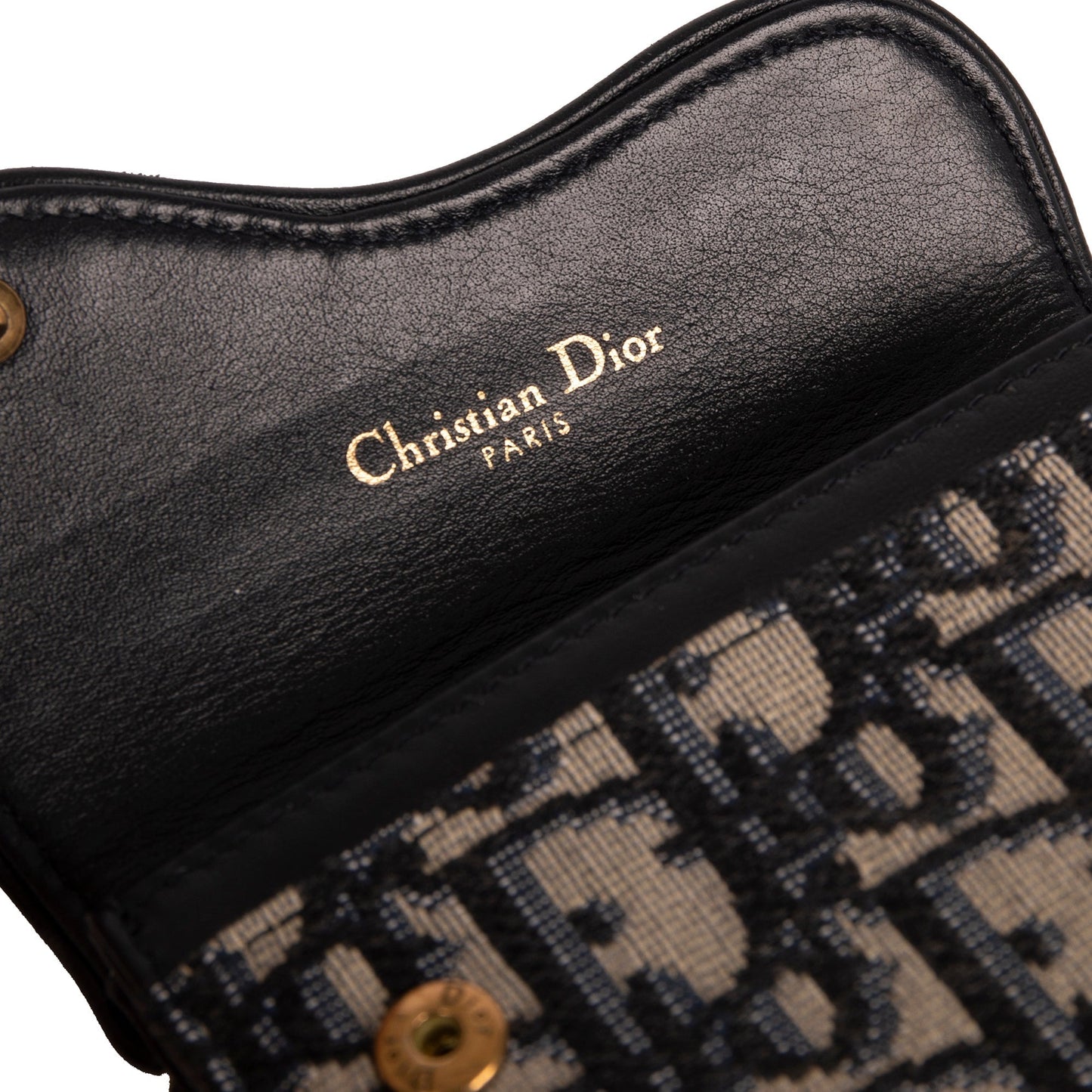 Christian Dior Oblique Saddle Flap Card Holder