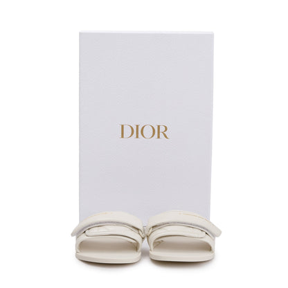 Christian Dior Off White Cannage Quilted Leather Dio(r)evolution Slide, Size 36