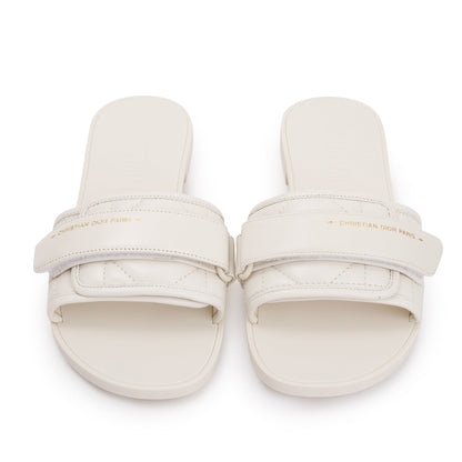 Christian Dior Off White Cannage Quilted Leather Dio(r)evolution Slide, Size 36