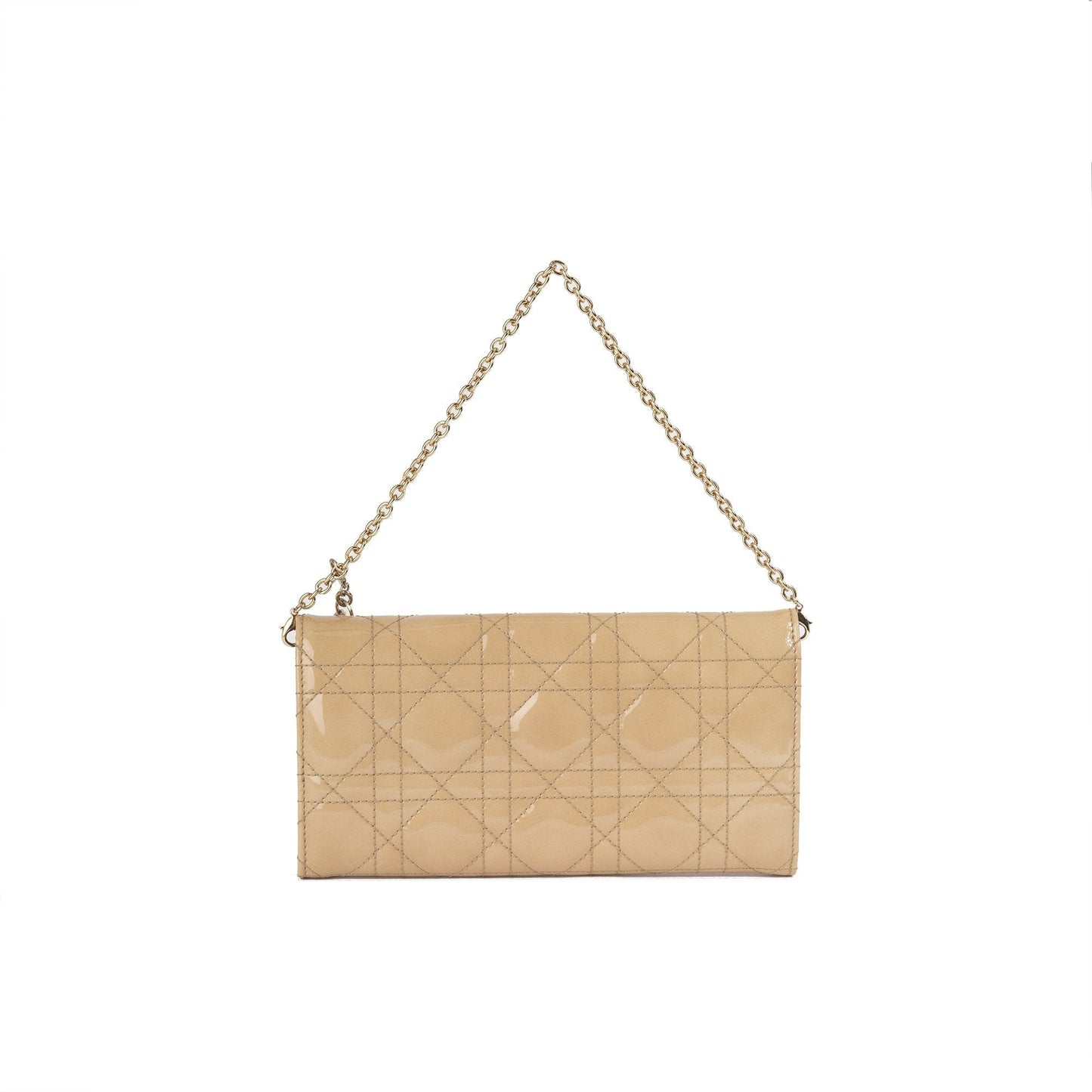 Christian Dior Patent Cannage Lady Dior Chain Wallet