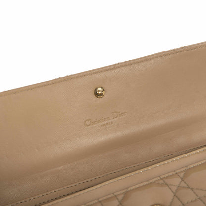 Christian Dior Patent Cannage Lady Dior Chain Wallet