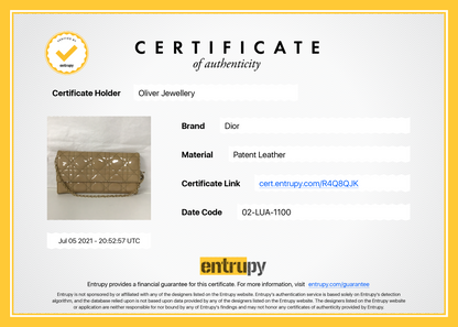 Christian Dior Patent Cannage Lady Dior Chain Wallet