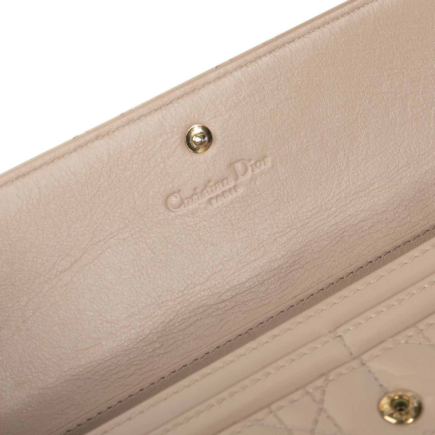 Christian Dior Patent Cannage Lady Dior Chain Wallet