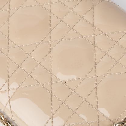 Christian Dior Patent Cannage Lady Dior Chain Wallet
