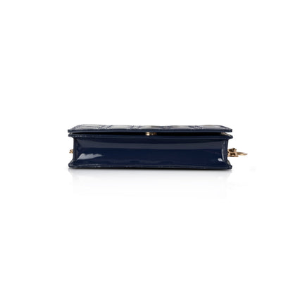 Christian Dior Patent Cannage Leather Lady Dior Chain Pouch
