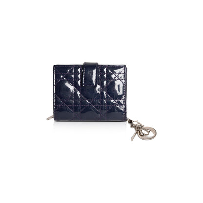 Christian Dior Patent Cannage Mini Lady Dior Wallet