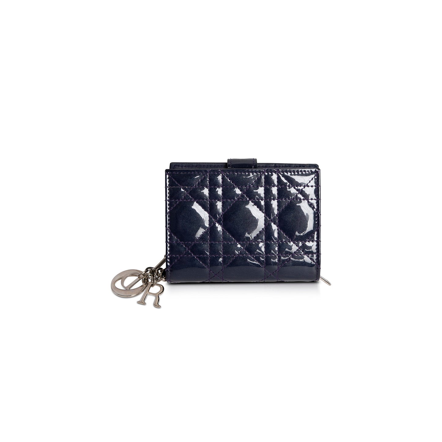 Christian Dior Patent Cannage Mini Lady Dior Wallet
