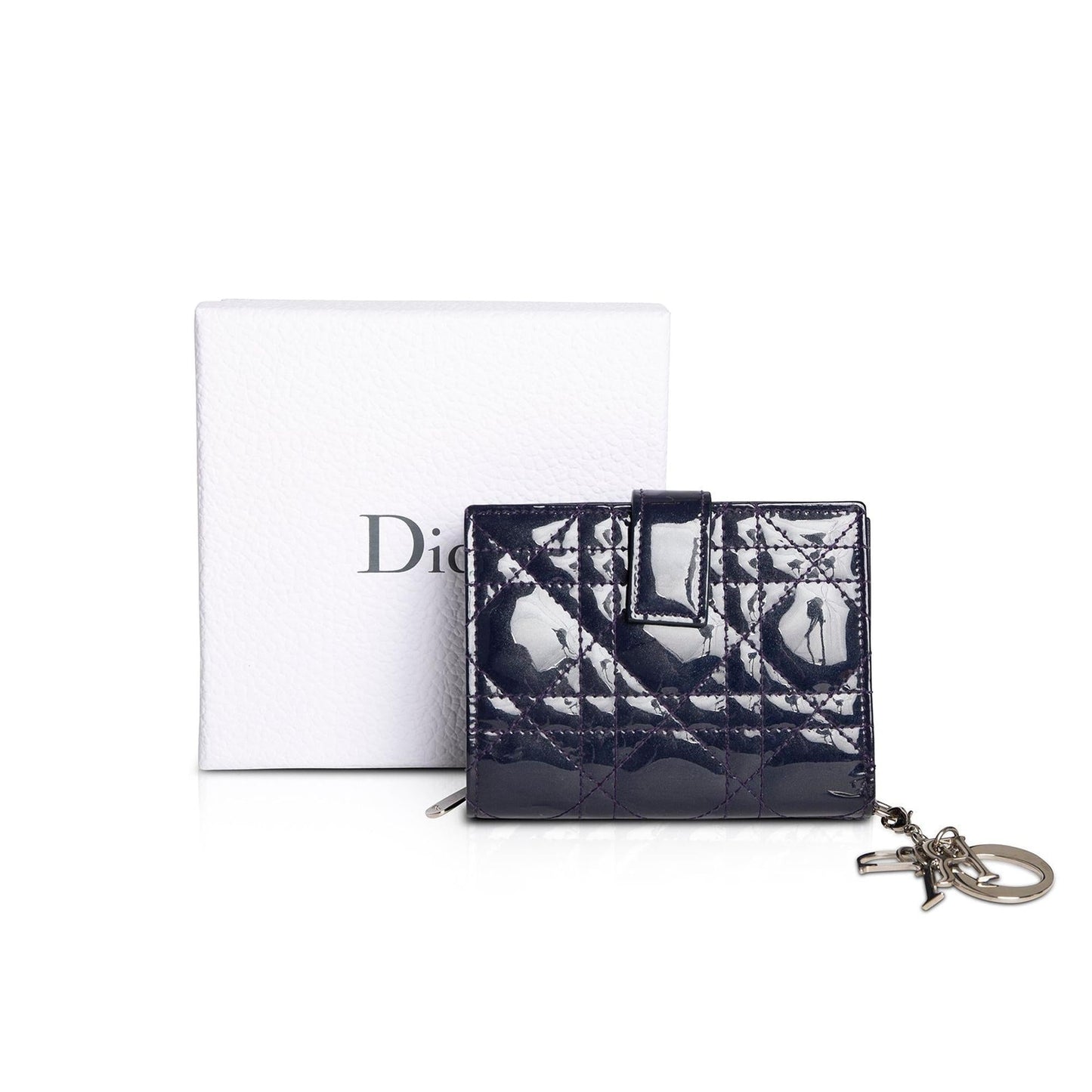 Christian Dior Patent Cannage Mini Lady Dior Wallet