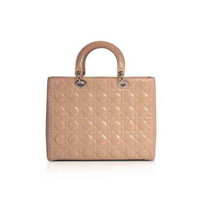 Christian Dior Patent Large Lady Dior Bag
