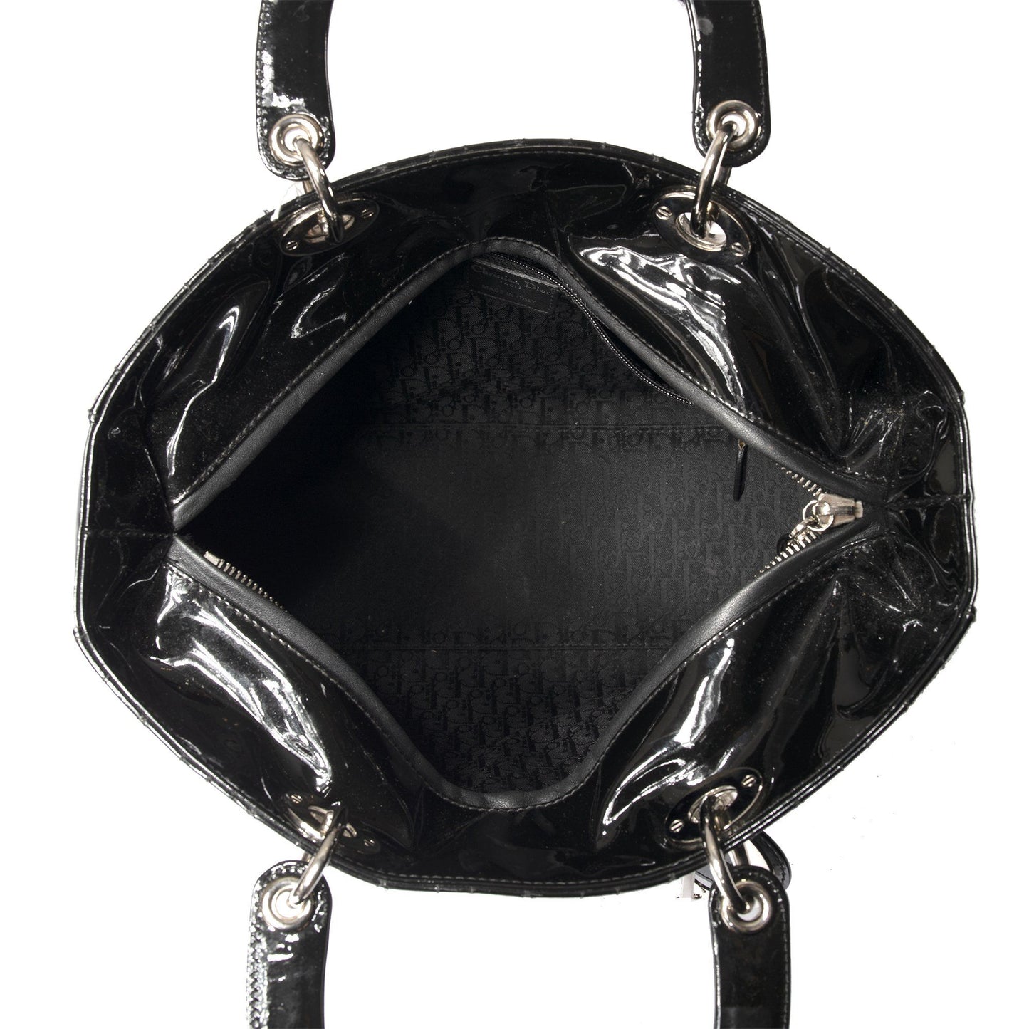 Christian Dior Patent Large Lady Dior Bag