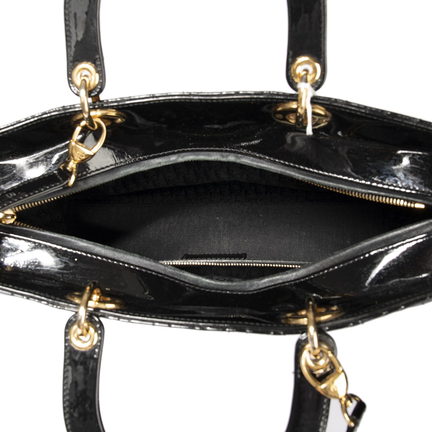 Christian Dior Patent Large Lady Dior Bag