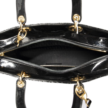 Christian Dior Patent Large Lady Dior Bag