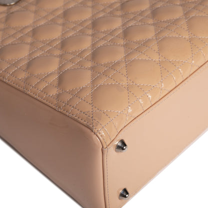 Christian Dior Patent Large Lady Dior Bag