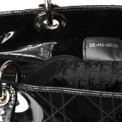 Christian Dior Patent Large Lady Dior Bag