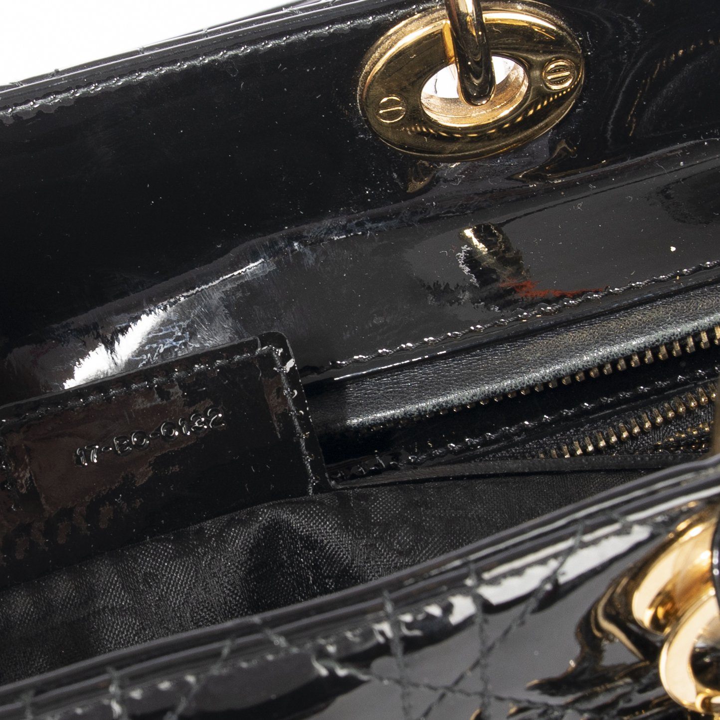 Christian Dior Patent Large Lady Dior Bag