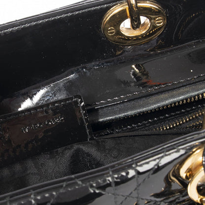 Christian Dior Patent Large Lady Dior Bag