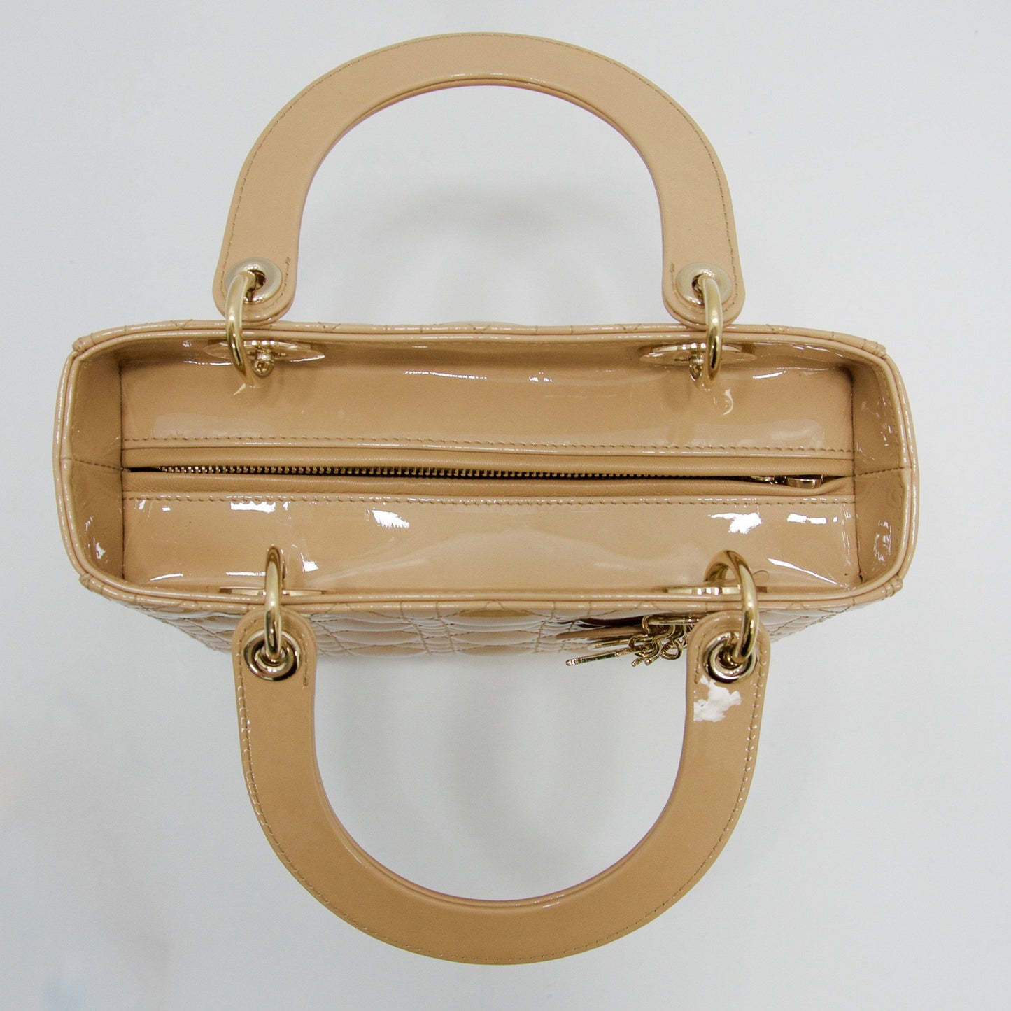 Christian Dior Patent Leather Medium Lady Dior Bag