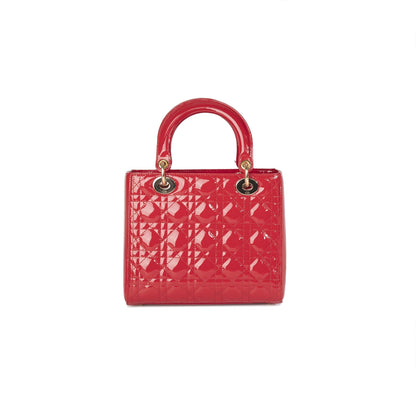 Christian Dior Patent Leather Medium Lady Dior Bag