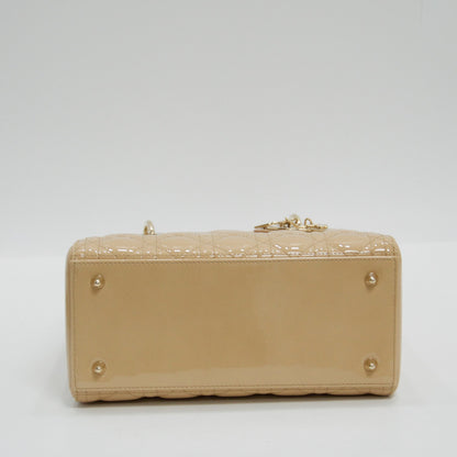Christian Dior Patent Leather Medium Lady Dior Bag