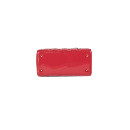 Christian Dior Patent Leather Medium Lady Dior Bag