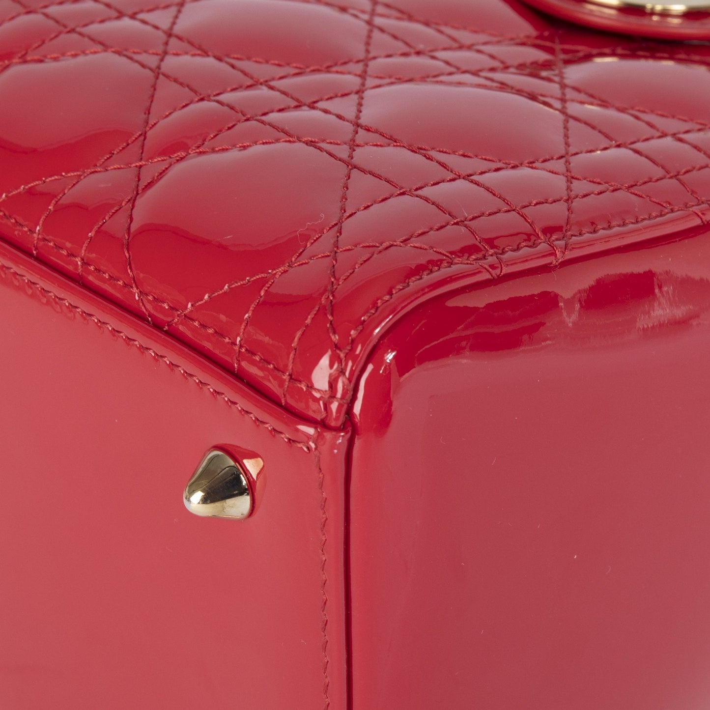 Christian Dior Patent Leather Medium Lady Dior Bag