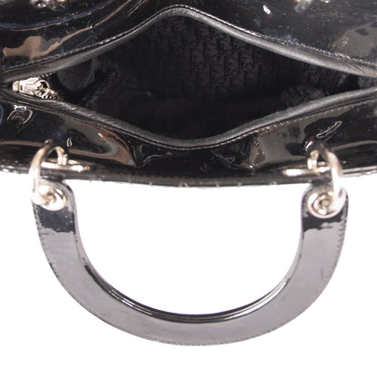 Christian Dior Patent Leather Medium Lady Dior Bag