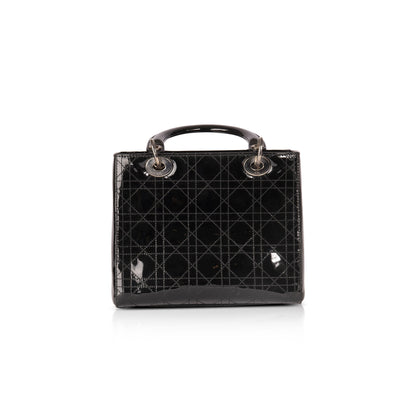 Christian Dior Patent Leather Medium Lady Dior Bag