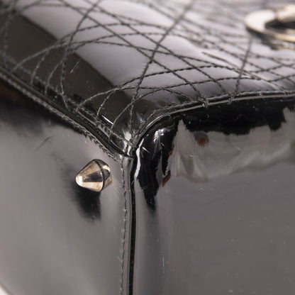 Christian Dior Patent Leather Medium Lady Dior Bag