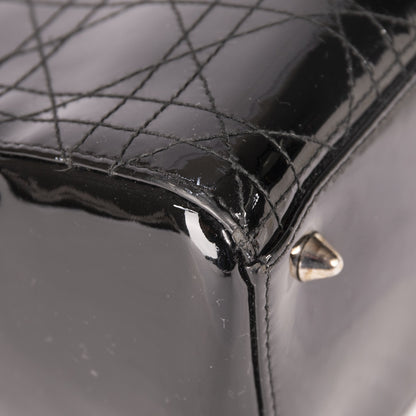 Christian Dior Patent Leather Medium Lady Dior Bag