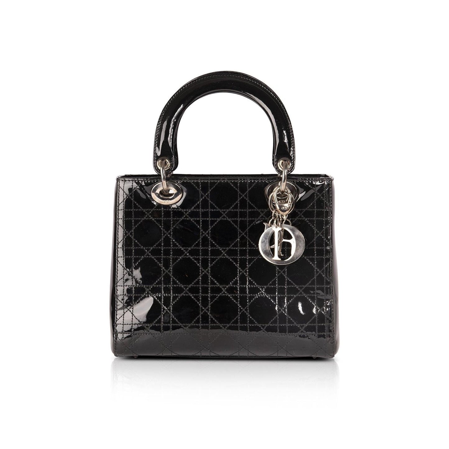 Christian Dior Patent Leather Medium Lady Dior Bag