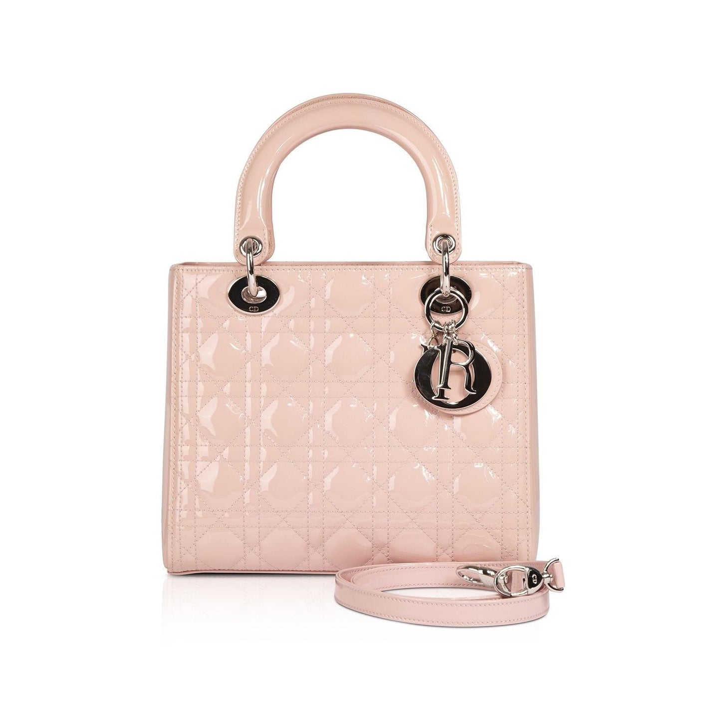 Christian Dior Patent Leather Medium Lady Dior Bag