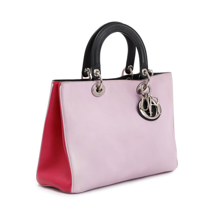Christian Dior Pink Calfskin Leather Medium Diorissimo Tote
