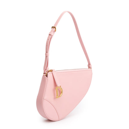 Christian Dior Pink Calfskin Leather Saddle Rodeo Pouch