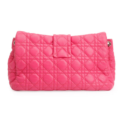 Christian Dior Pink Cannage Calfskin Leather New Lock Flap Bag